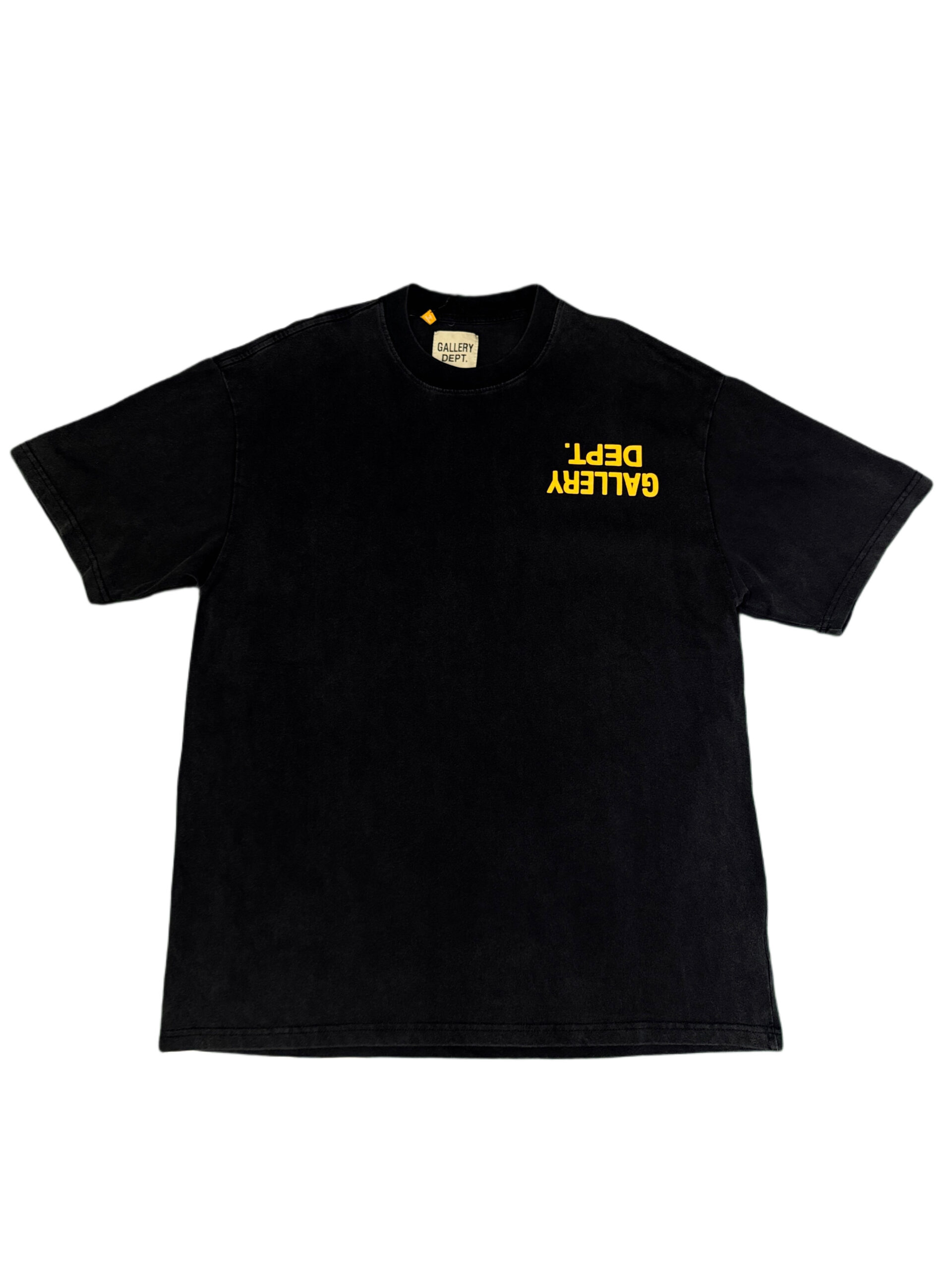 GALLERY DEPT.  BLACK TEE 'REVERSE LOGO' (STOCK)