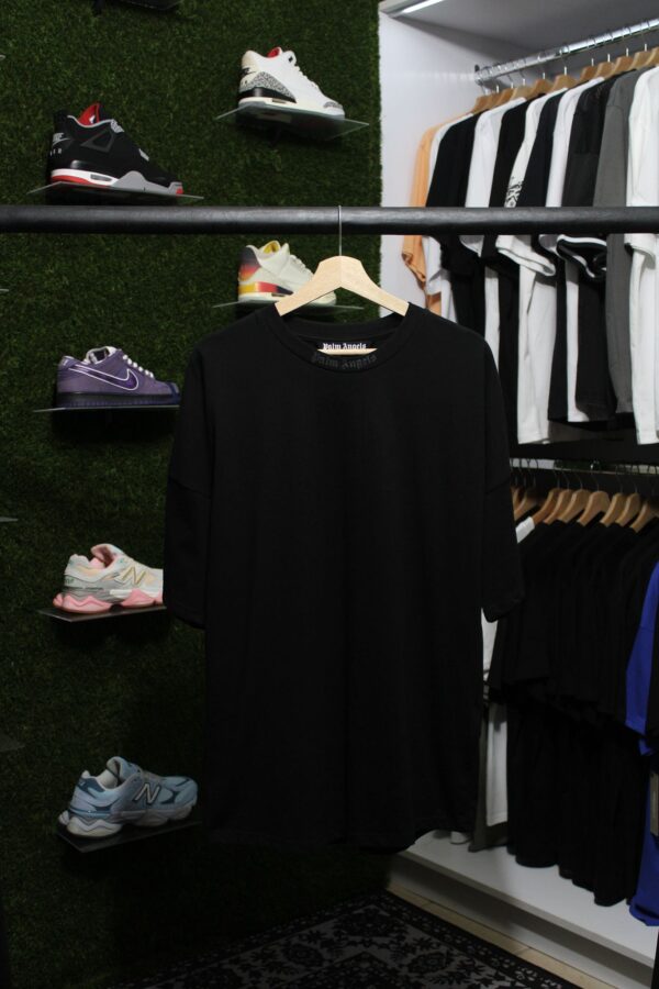 PALM ANGEL BLACK TEE  'BLACK LOGO' (STOCK) - Image 2