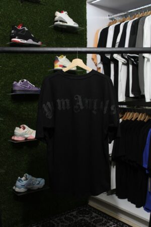 PALM ANGEL BLACK TEE  'BLACK LOGO' (STOCK)