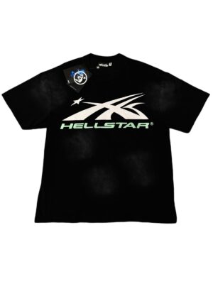 HELL-STAR BLACK TEE 'GREEN LOGO' (STOCK)